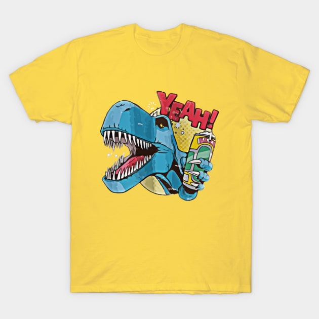 Drunk Dinosaur T-Rex Funny Yeah T-Shirt by JammyPants